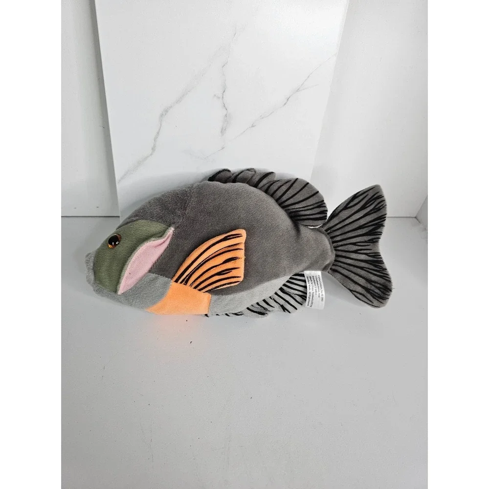Cabin Critters Bluegill Sunfish Plush Stuffed Animal Realistic Gray Orange 13